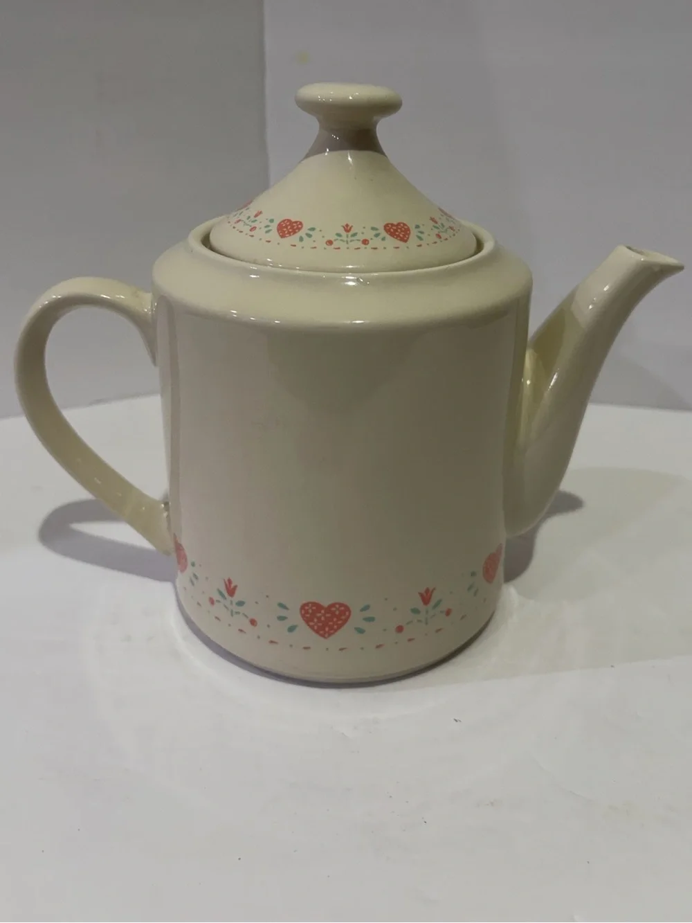 Vintage Corelle Forever Yours Pattern Ceramic Teapot